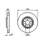 Bosch 2 x Vented Brake Discs fits Volvo XC90 I 2002-2014 2.5 3.2
