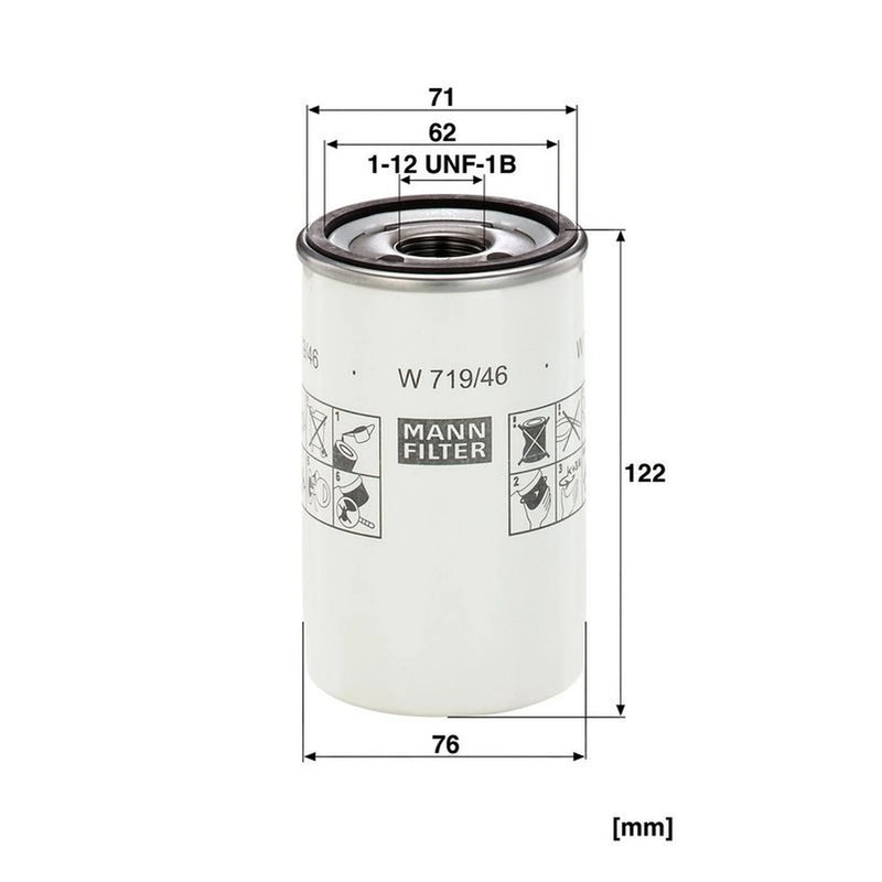 MANN-FILTER Engine Oil Filter fits Deutz-Fahr Agroplus 1996-2004