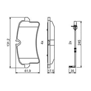Bosch Front & Rear Pads fits Porsche Macan 2014-2018 2.0 3.0 3.6