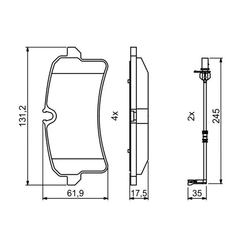 Bosch Front & Rear Pads fits Porsche Macan 2014-2018 2.0 3.0 3.6