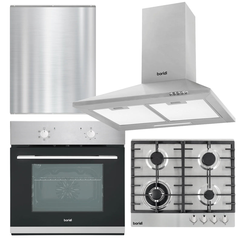 Baridi Kitchen Appliance Bundle DH390 60cm Stainless Steel Oven & Hob