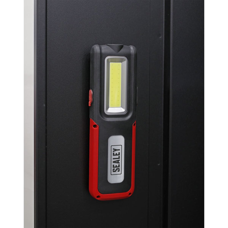 Sealey LED318 Rechargeable Inspection Lamp 5W COB + 3W LED + Power Bank Red Sealey  - Dynamic Drive