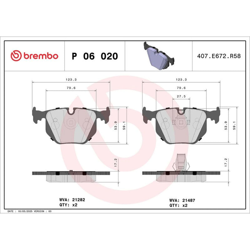 Brembo Front & Rear Pads fits Land Rover Range Rover 2002-2012 3.0
