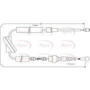 Apec Handbrake Cable Left Rear fits Audi A3 1998-2003 1.8