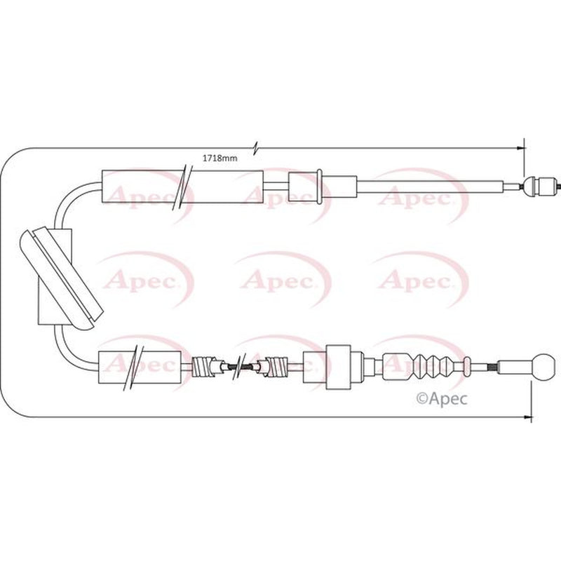 Apec Handbrake Cable Left Rear fits Audi A3 1998-2003 1.8