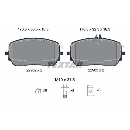 Textar Front Brake Pad Set 2296201