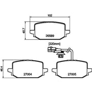 Mintex Rear Brake Pad Set fits Mercedes-Benz Citan Box Body/Mpv 2021-2022
