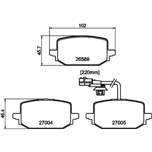 Mintex Rear Brake Pad Set fits Mercedes-Benz Citan Box Body/Mpv 2021-2022