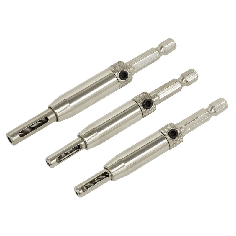 Sealey Self-Centring Chamfered Hinge Drill Set 3pc AK3HD Sealey - Dynamic Drive