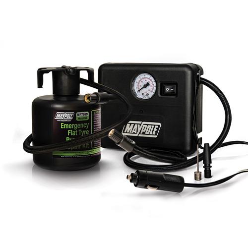 Maypole Emergency Car Flat Tyre Puncture Repair Kit (Analogue) Compressor & Sealant - image 1