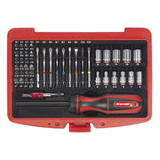 Sealey Fine Tooth Ratchet Screwdriver & Accessory Set 51pc AK64903 Sealey - Dynamic Drive