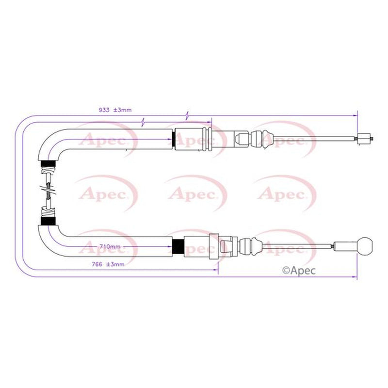 Apec Handbrake Cable Left Rear fits Citroën DS5 2011-2015 1.6 2.0
