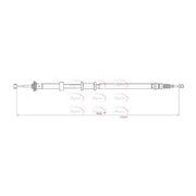 Apec Handbrake Cable Right Rear fits Abarth 500 / 595 / 695 2008 on 1.4