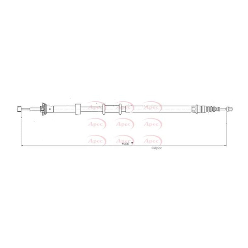 Apec Handbrake Cable Right Rear fits Abarth 500 / 595 / 695 2008 on 1.4