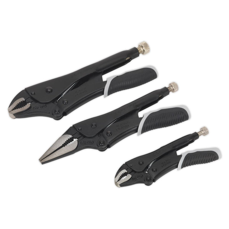 Sealey Locking Pliers Set 3pc Quick Release Black Series AK6863B Sealey - Dynamic Drive