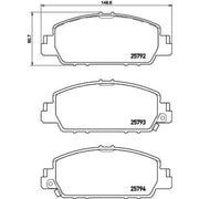 Brembo 4 x Front Brake Pad Set fits Honda Accord IX 2012 on 2.4 3.5