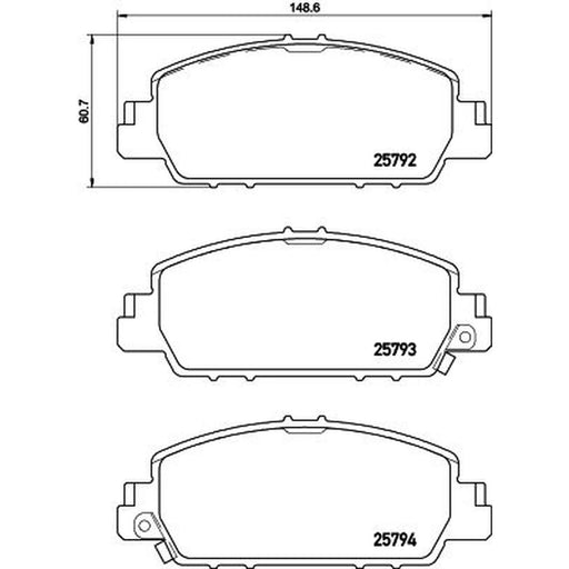 Brembo 4 x Front Brake Pad Set fits Honda Accord IX 2012 on 2.4 3.5