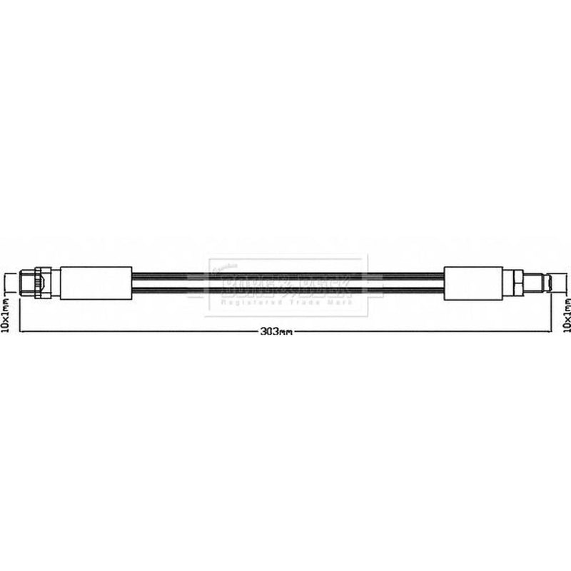 Borg & Beck Brake Hydraulic Hose Line Rear Right BBH8321