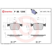 Brembo 4 x Rear Brake Pad Set fits Audi A3 2012-2020 1.0 1.2 1.4 1.5 1.6 1.8