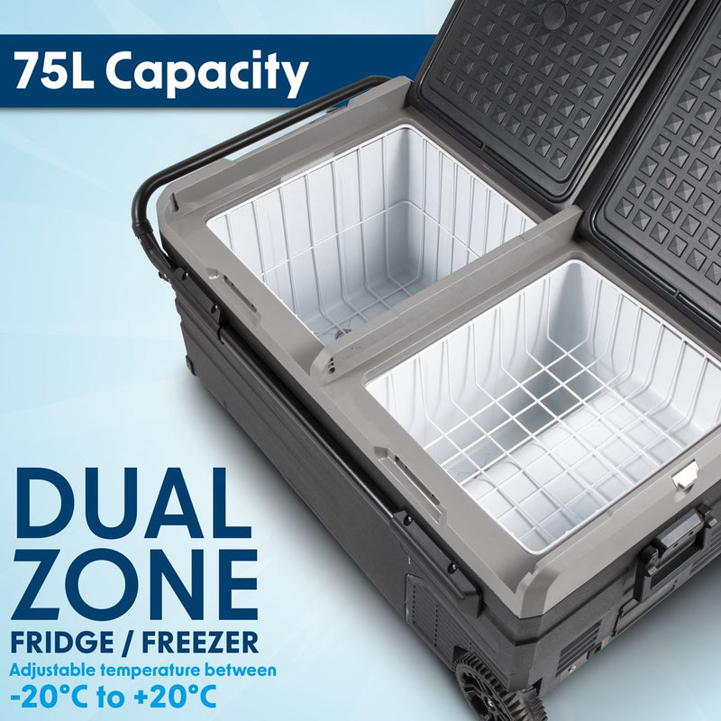 Dellonda Portable Fridge Freezer/Cool Box with LED Display 75L DL127 Dellonda - Dynamic Drive
