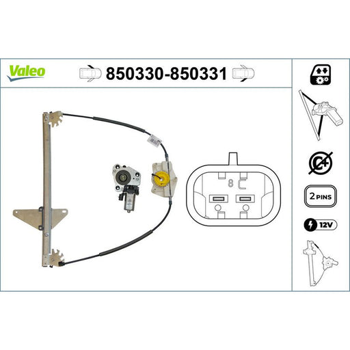 Valeo Electric Window Regulator Lifter Left Front 850330