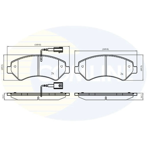 Comline 4 x Front Brake Pad Set fits Citroën Relay III 2006-2023 2.0 2.2 3.0