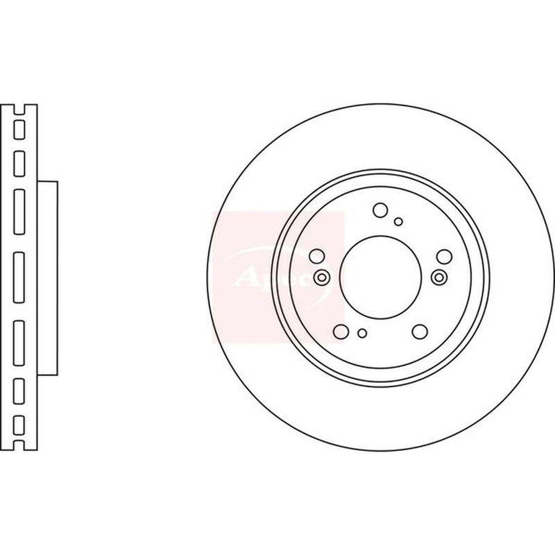 Apec 2 x Vented Brake Discs fits Honda Cr-V III 2006-2012 2.4