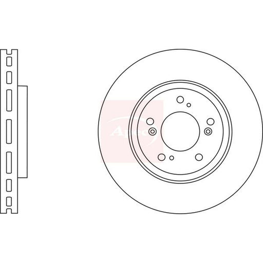 Apec 2 x Vented Brake Discs fits Honda Cr-V III 2006-2012 2.4