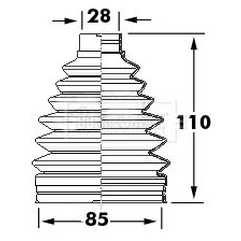Borg & Beck Drive Shaft Bellow Kit Wheel Side Thermoplast BCB6119