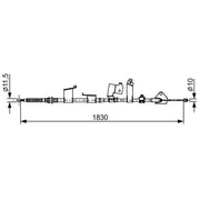Bosch Handbrake Cable Rear fits Toyota Auris 2006-2018 1.2 1.6 2.0 2.2