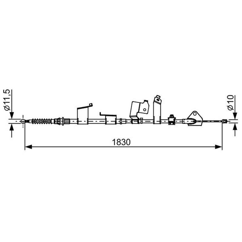 Bosch Handbrake Cable Rear fits Toyota Auris 2006-2018 1.2 1.6 2.0 2.2