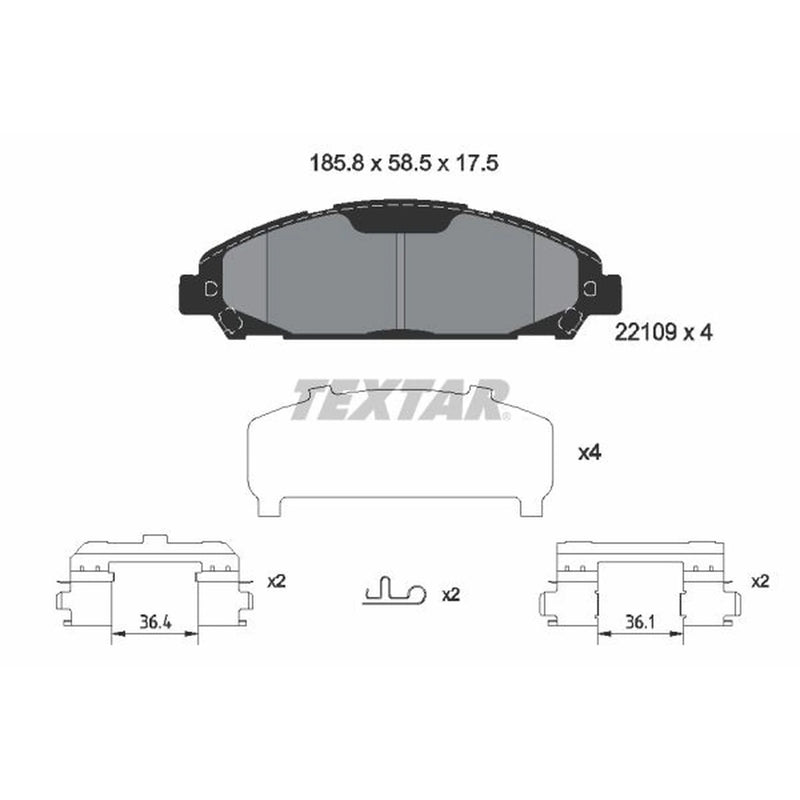 Textar Front Brake Pad Set 2210901