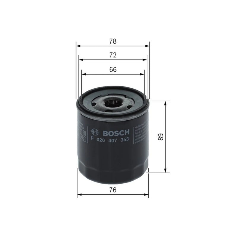 Bosch Engine Oil Filter fits Peugeot 405 1997-1999 1.9