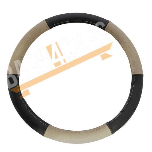 Streetwize Car Beige Genuine Leather Steering Wheel Covers Universal 15 inch