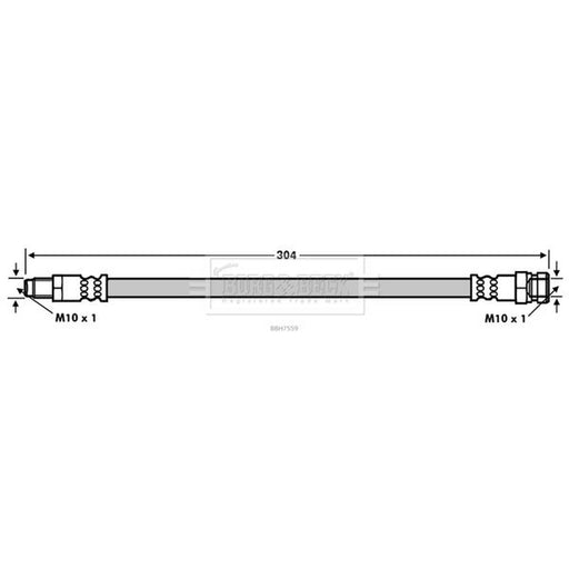 Borg & Beck Brake Hydraulic Hose Line outer BBH7559