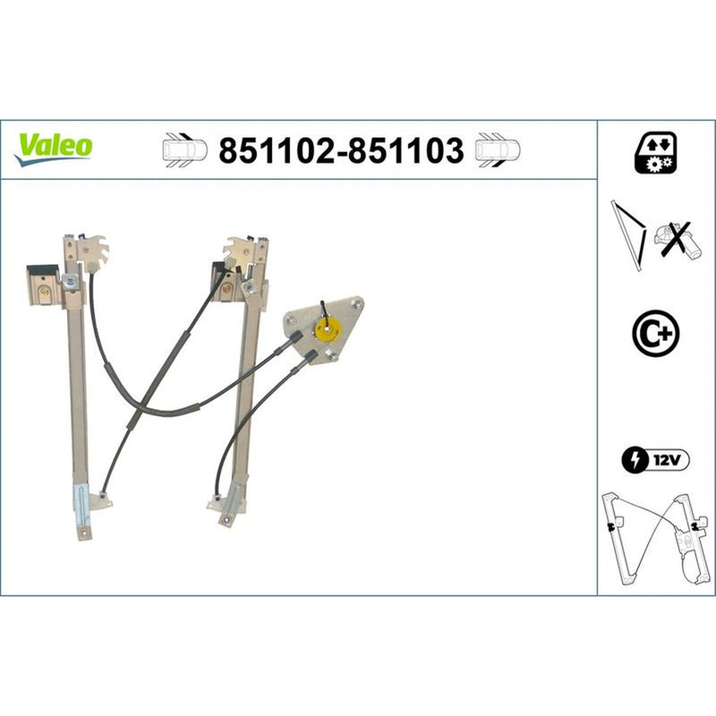Valeo Electric Window Regulator Lifter Right Front 851103
