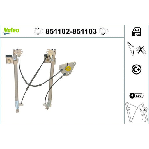 Valeo Electric Window Regulator Lifter Right Front 851103
