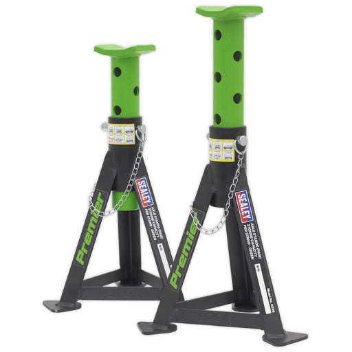 Sealey AXLe Stands (Pair) 3 Tonne Capacity per Stand Green AS3G Sealey - Dynamic Drive