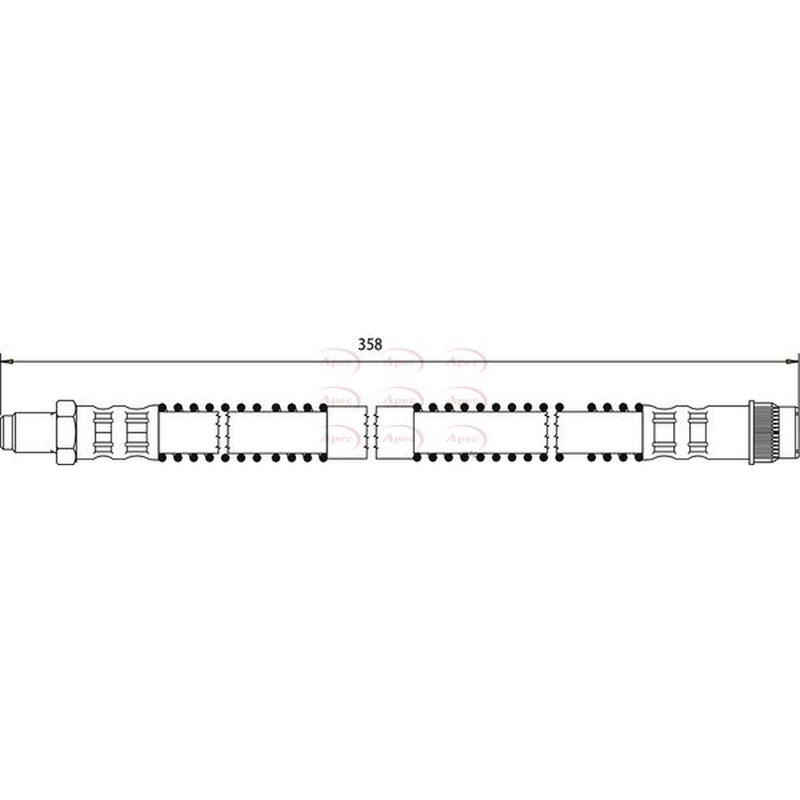Apec Brake Hydraulic Hose Line Rear fits Opel Movano A 1999-2001 1.9 2.5