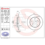 Brembo Front & Rear Brake Discs & Pads fits Toyota Auris 2006-2012