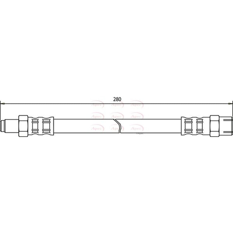 Apec Brake Hydraulic Hose Line Rear fits Audi 80 B2 1984-1986 1.8