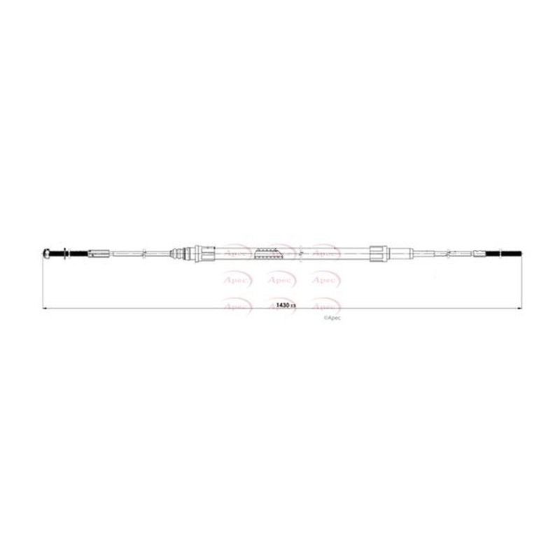 Apec Handbrake Cable Front fits VW Transporter 2003-2015 1.9 2.0 2.5