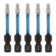 Draper Expert TX-STAR Impact Screwdriver Bits, T15 x 50mm, 1/4" Hex (Pack of 5) Draper - Dynamic Drive