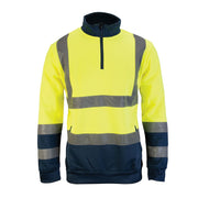 Tough Grit Hi-Vis 2-Tone Sweatshirt Yellow/Navy S Tough Grit - Dynamic Drive