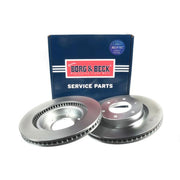 Borg & Beck Front Brake Vented Discs & Pads fits Mitsubishi Pajero 2006 on 3.2
