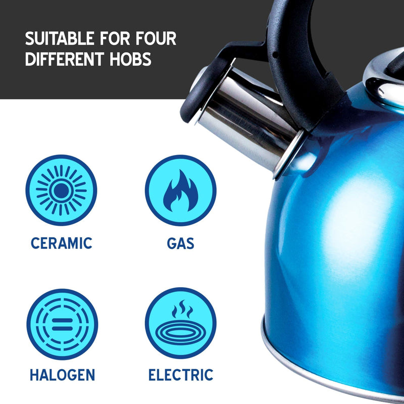 MDS1203 Liberty Blue 2.5 Litre Whistling Kettle CW-T056-B1BL Liberty Leisure UK - Dynamic Drive