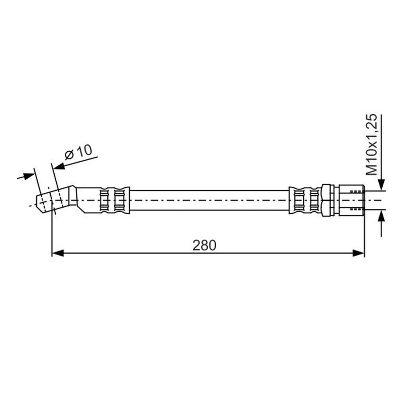 Bosch Brake Hydraulic Hose Line Front fits Fiat 126 1972-2000