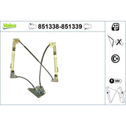 Valeo Electric Window Regulator Lifter Left Rear 851338