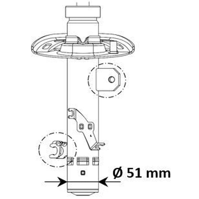 KYB Shock Absorber Damper Strut Front Right fits Peugeot 208 Hatchback 2014-2019