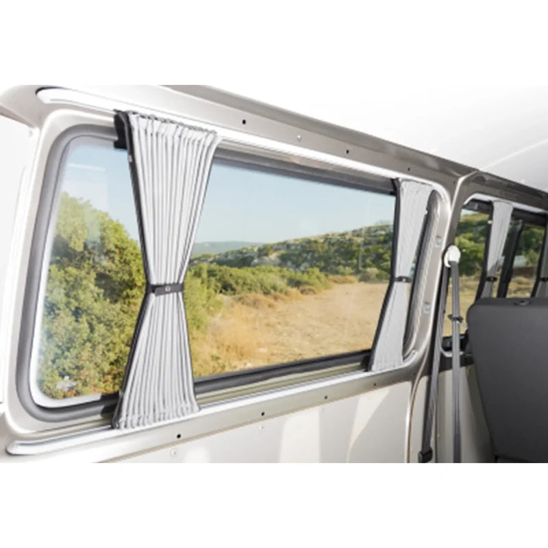 VW T5/T6 Tailgate Curtains Black SWB with Rails